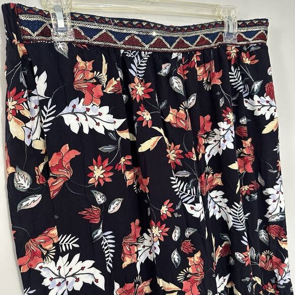 JAASE Boho Festival Floral Wide Leg Palazzo Pants Travel Sequins Hippie Resort - Picture 11 of 12